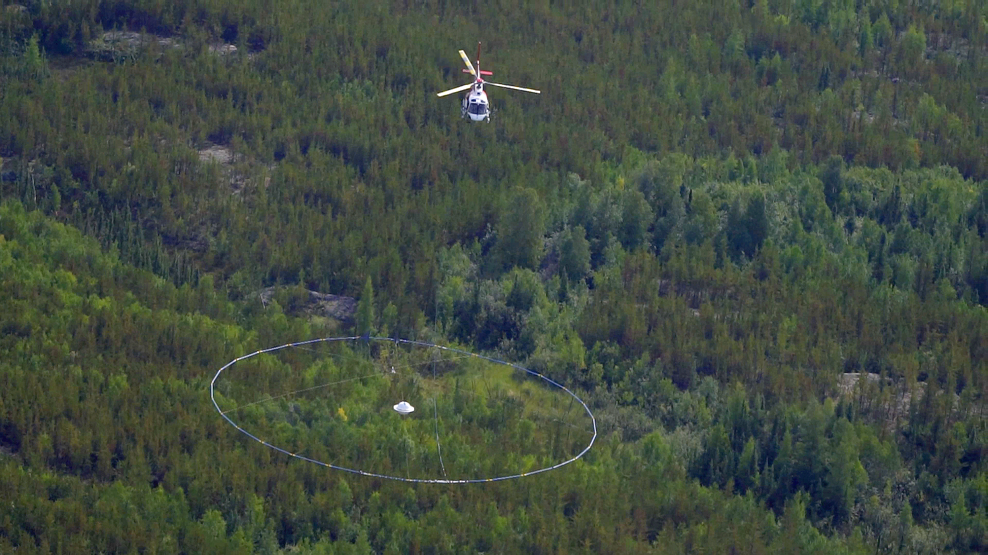 a-white-helicopter-carrying-a-large-loop-many-times-its-size-beneath-it-flies-over-an-evergreen-forest.png
